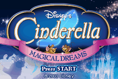 Cinderella Magical Dreams title screen for GameBoy Advance